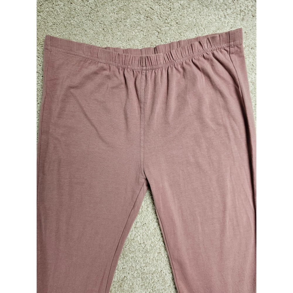 April Cornell Embroidered Bell Bottom Leggings Mauve Floral Flare Pants S Boho - Picture 3 of 7